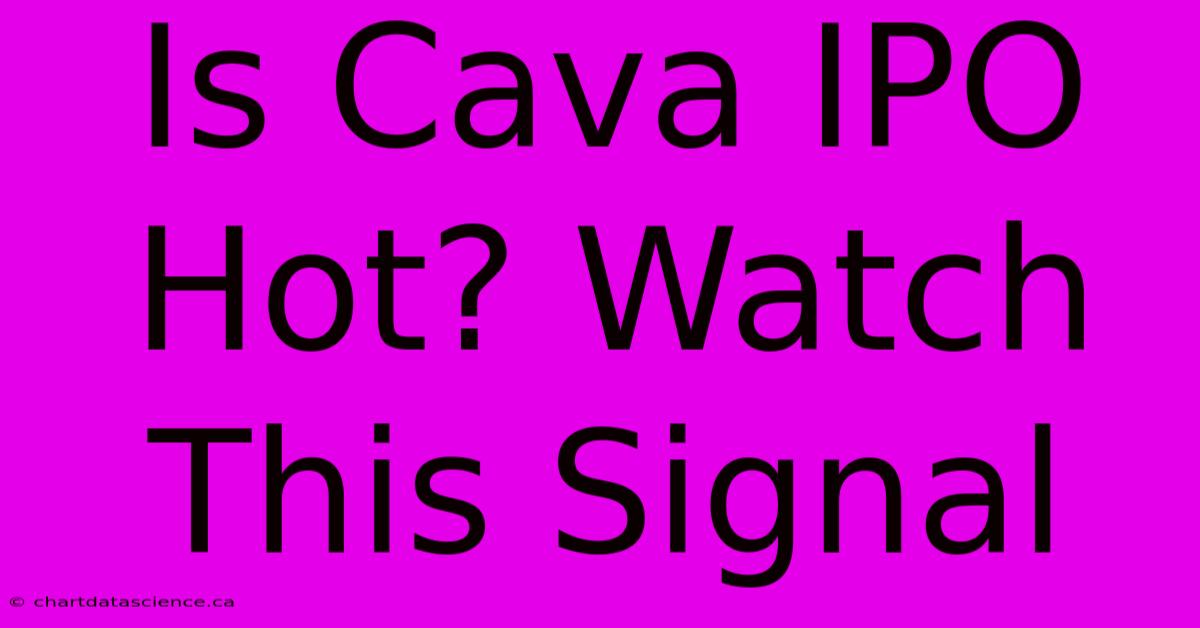 Is Cava IPO Hot? Watch This Signal