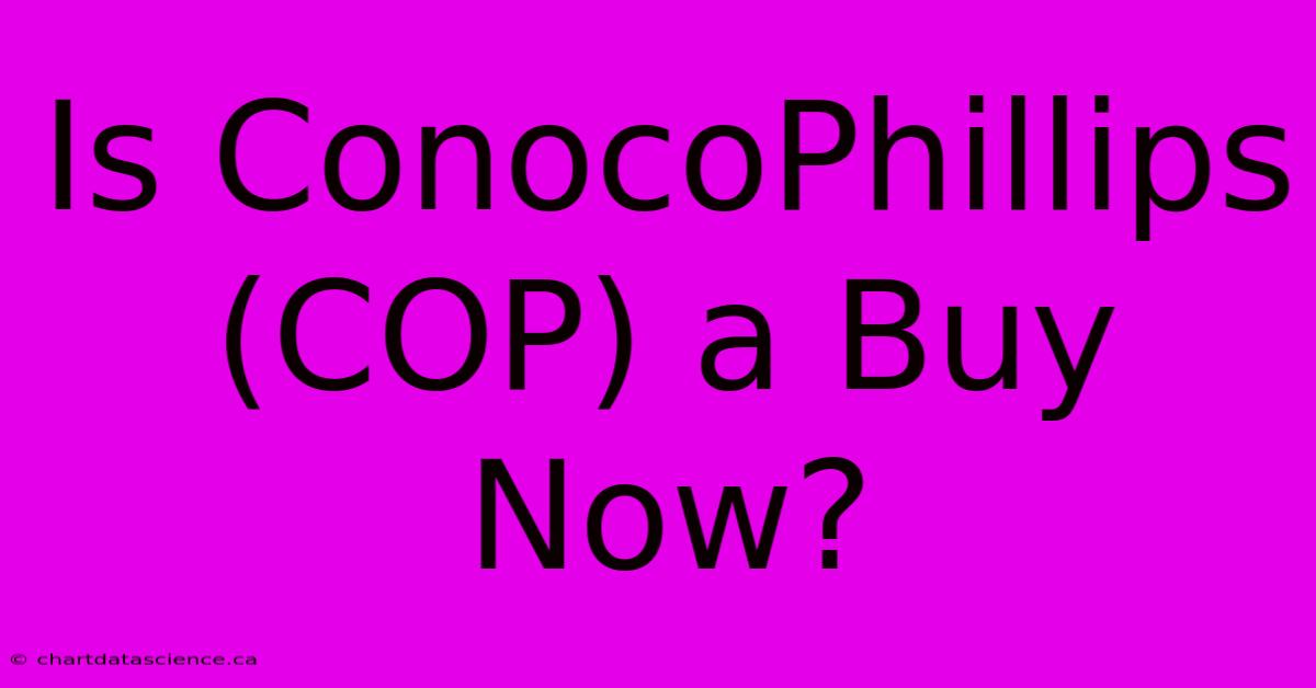 Is ConocoPhillips (COP) A Buy Now?