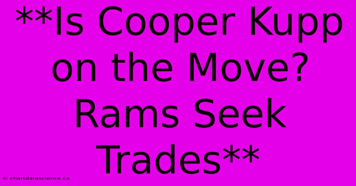 **Is Cooper Kupp On The Move? Rams Seek Trades**