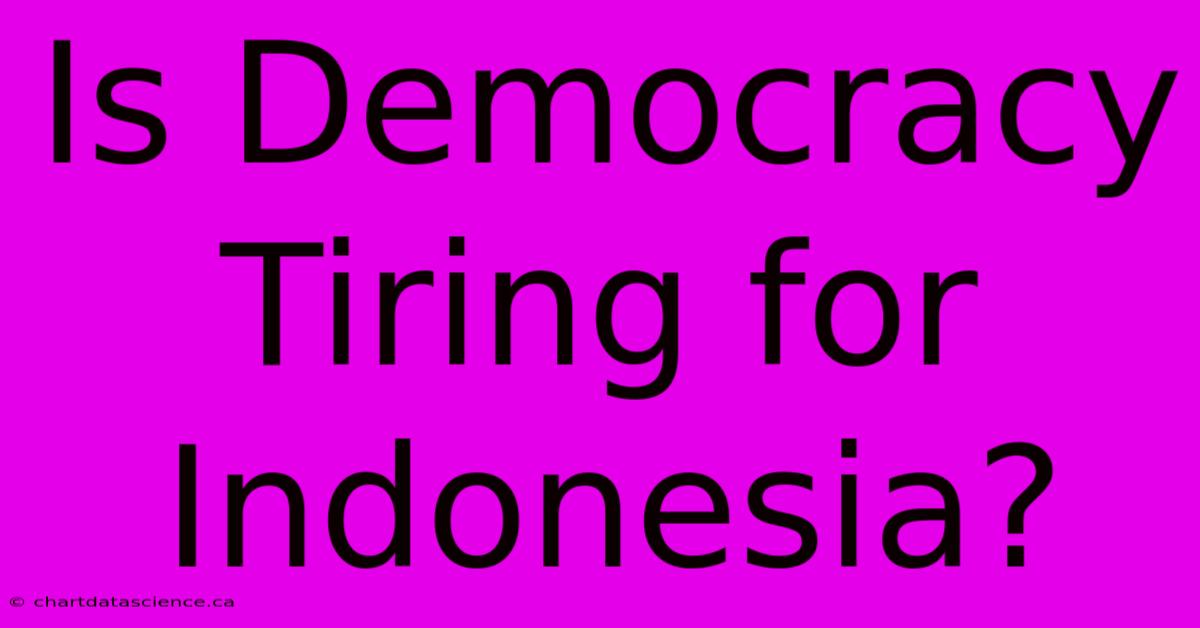 Is Democracy  Tiring For Indonesia?