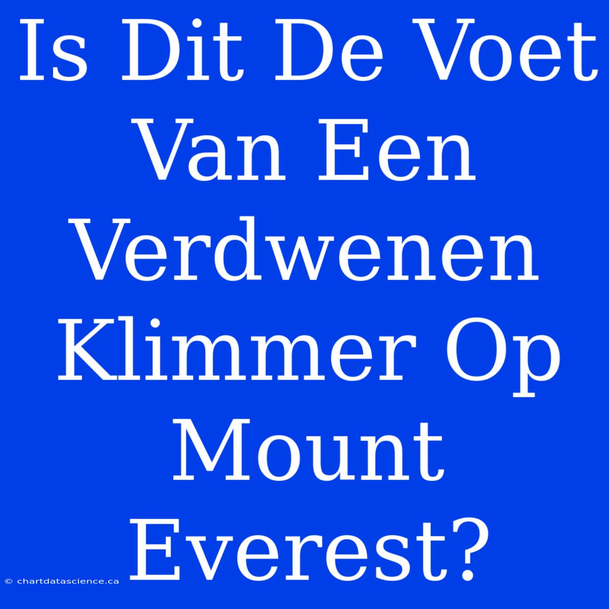 Is Dit De Voet Van Een Verdwenen Klimmer Op Mount Everest?