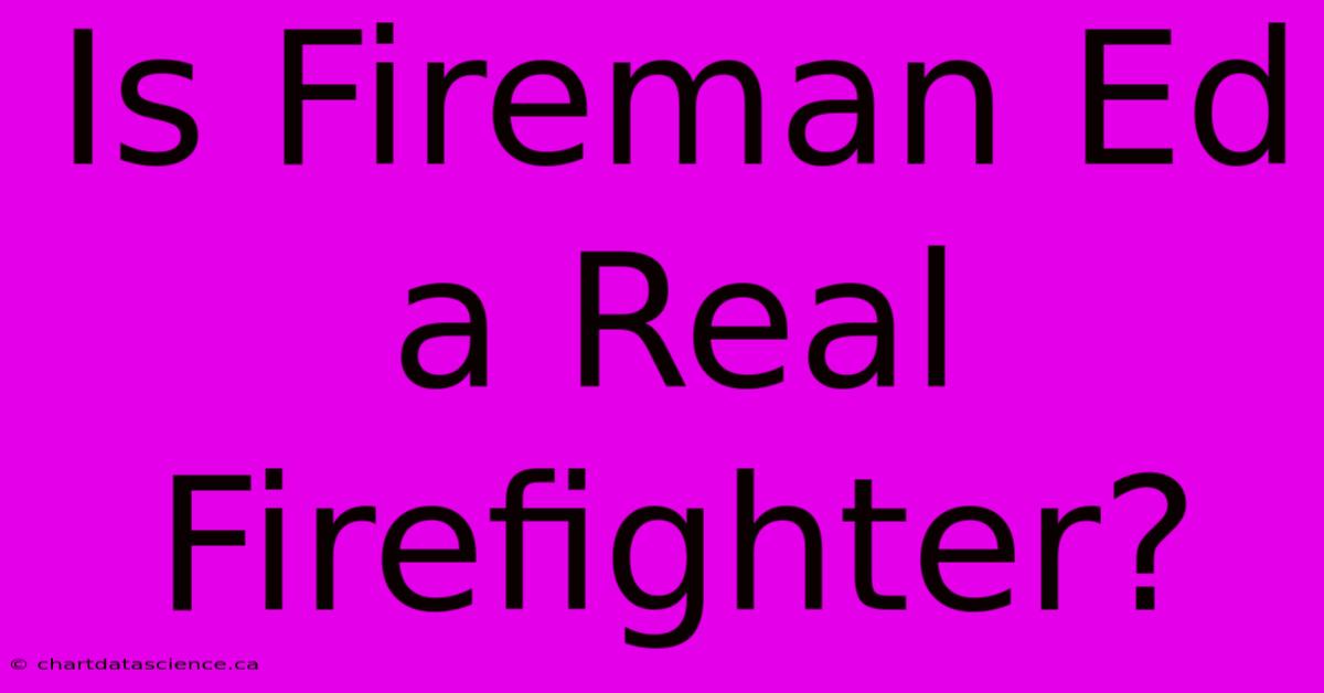 Is Fireman Ed A Real Firefighter? 