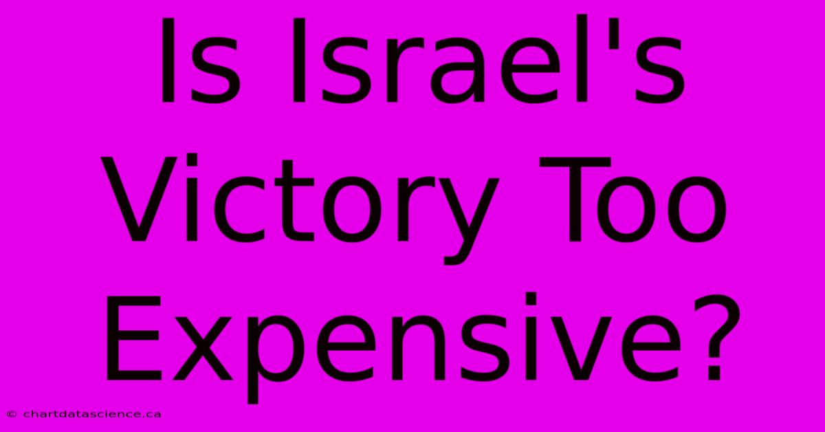 Is Israel's Victory Too Expensive? 