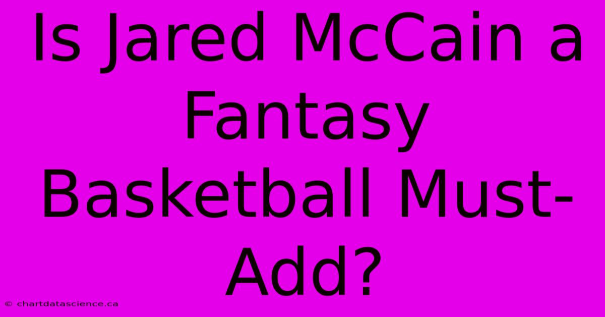 Is Jared McCain A Fantasy Basketball Must-Add?