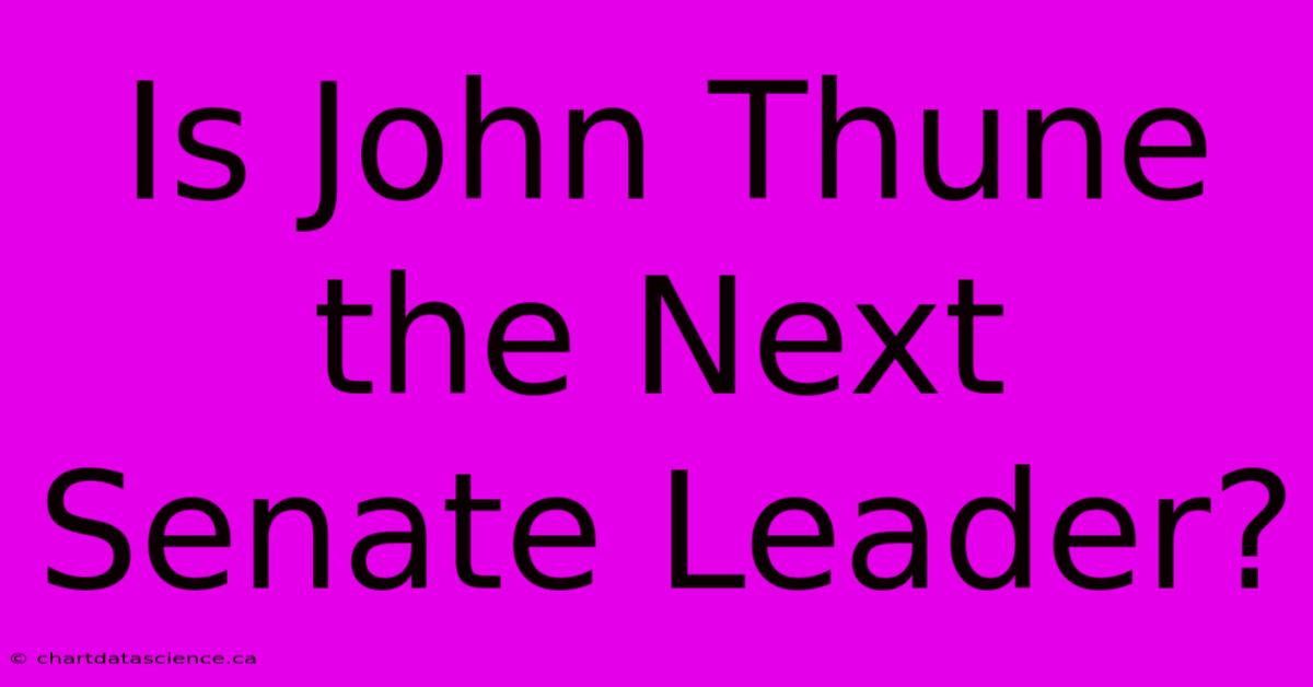 Is John Thune The Next Senate Leader?