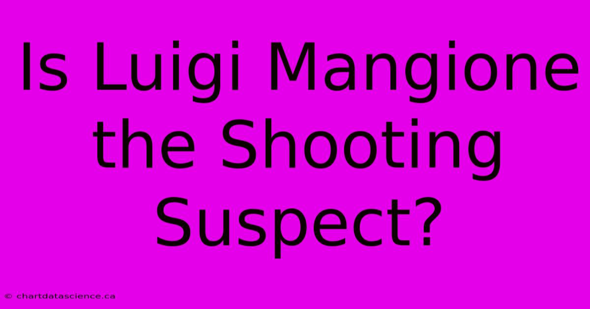 Is Luigi Mangione The Shooting Suspect?