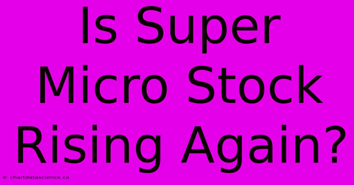 Is Super Micro Stock Rising Again?