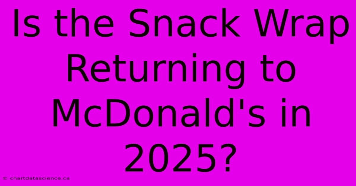 Is The Snack Wrap Returning To McDonald's In 2025?