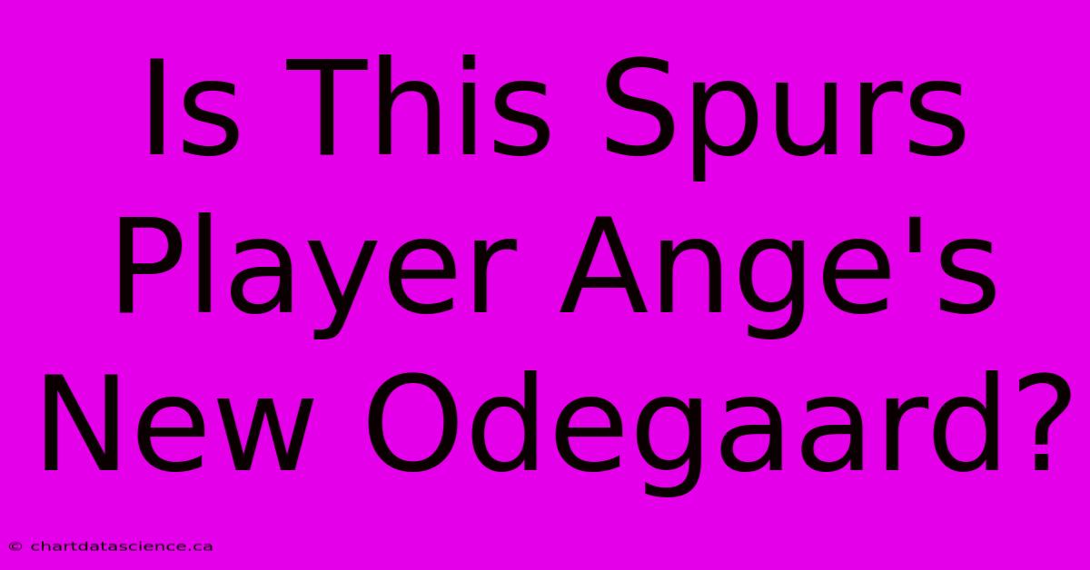 Is This Spurs Player Ange's New Odegaard?