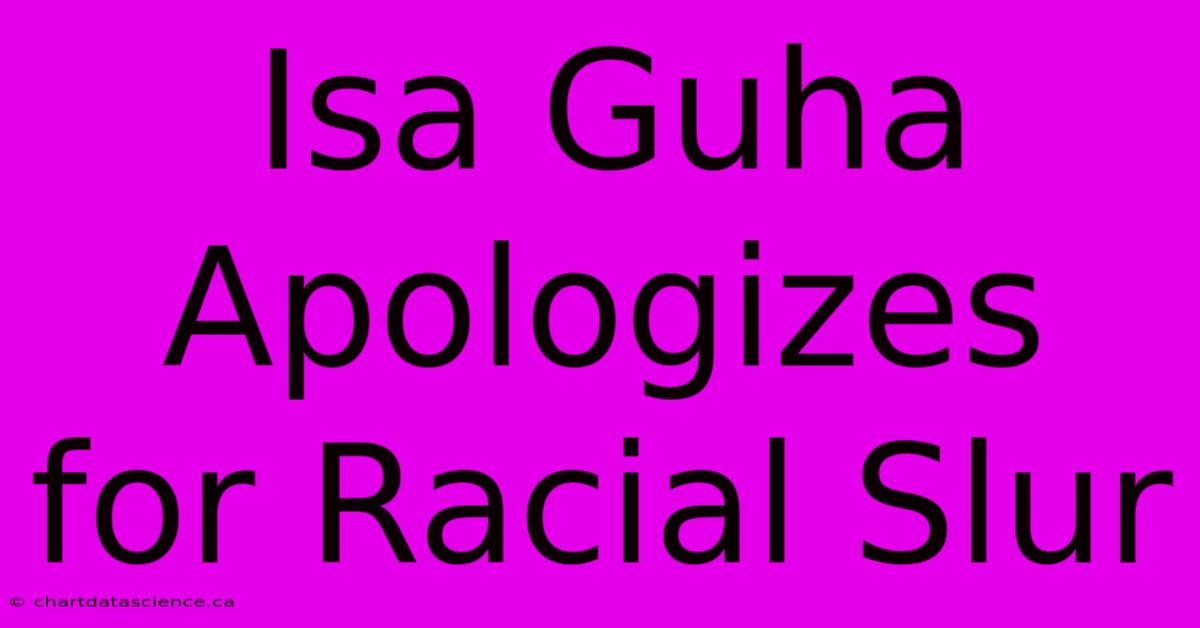 Isa Guha Apologizes For Racial Slur