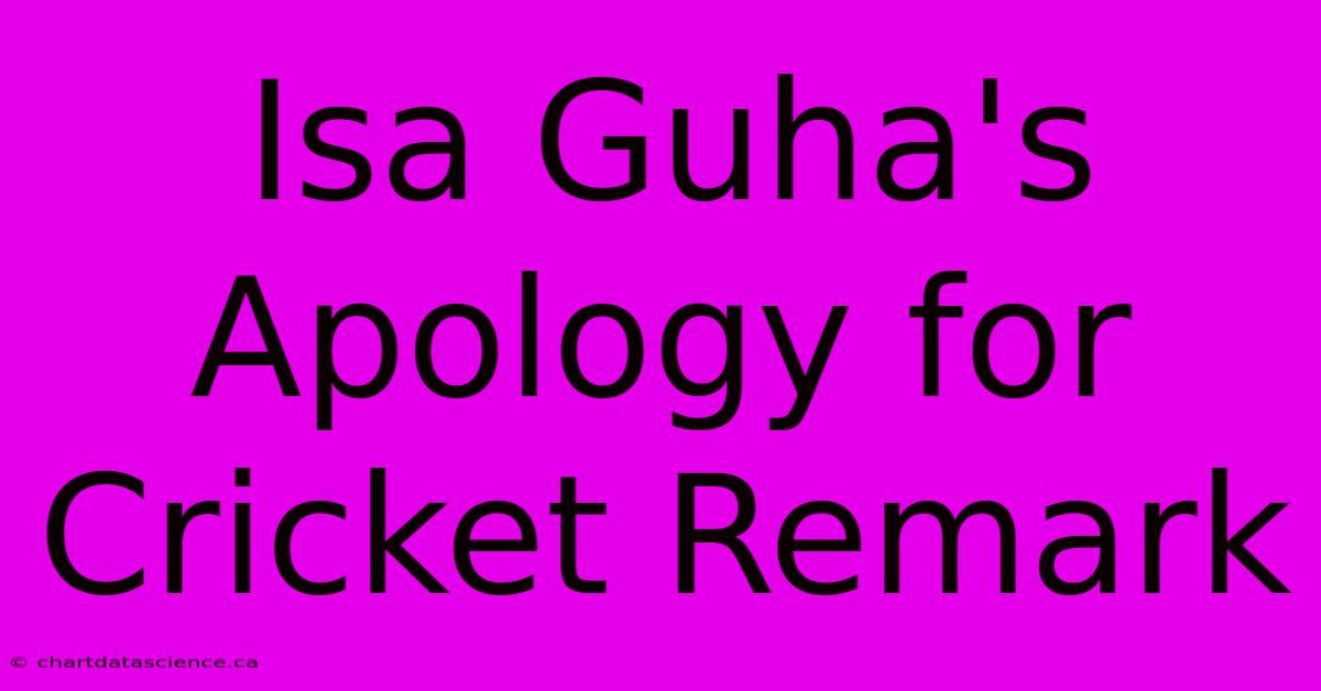 Isa Guha's Apology For Cricket Remark