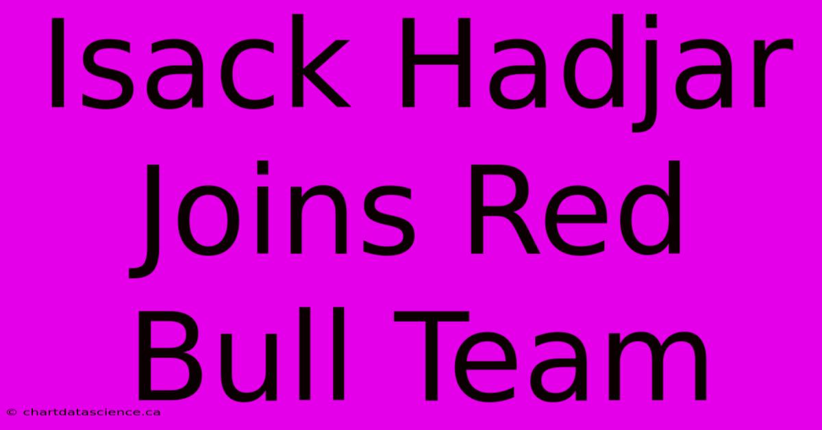 Isack Hadjar Joins Red Bull Team