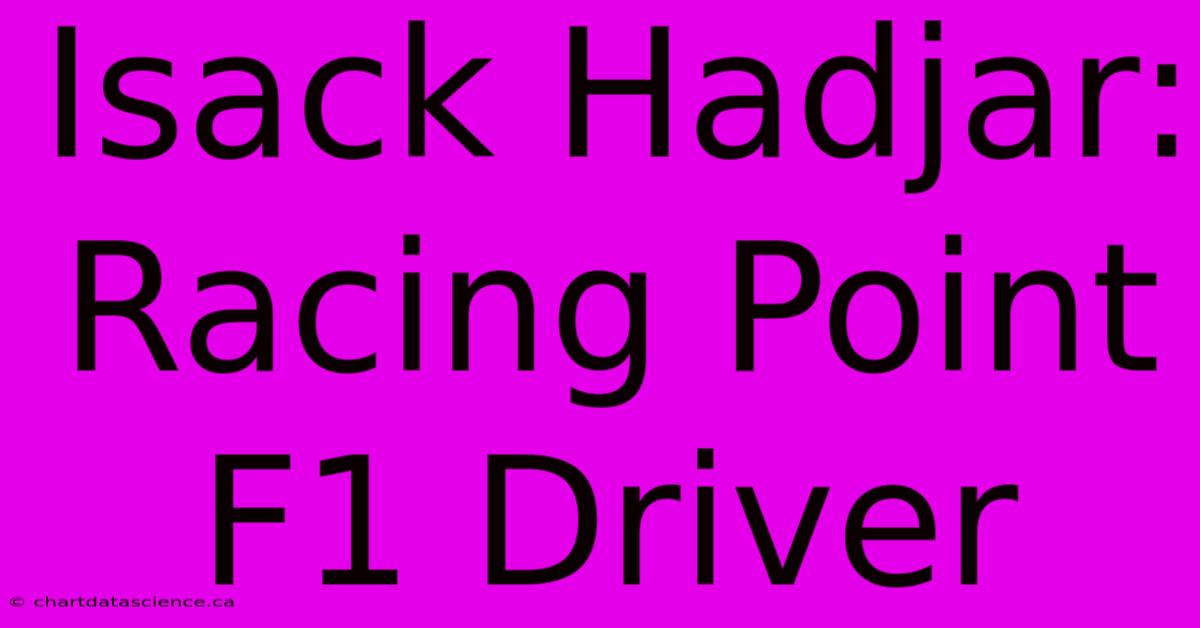 Isack Hadjar: Racing Point F1 Driver