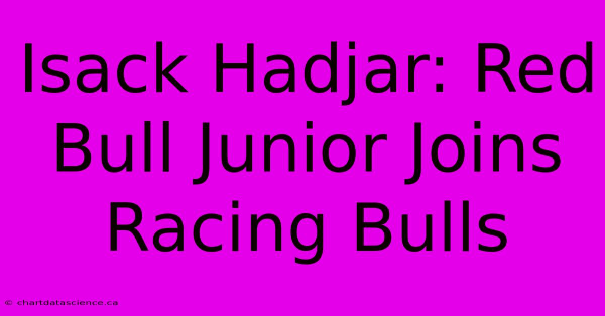 Isack Hadjar: Red Bull Junior Joins Racing Bulls