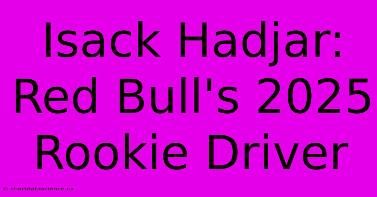 Isack Hadjar: Red Bull's 2025 Rookie Driver