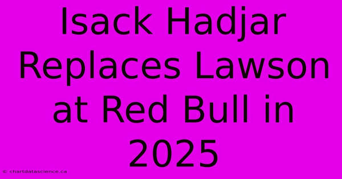 Isack Hadjar Replaces Lawson At Red Bull In 2025