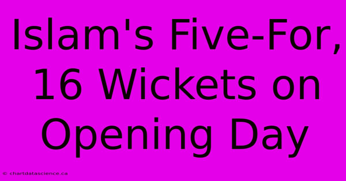 Islam's Five-For, 16 Wickets On Opening Day  