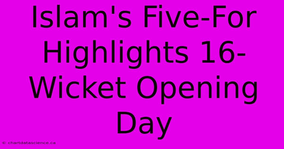 Islam's Five-For Highlights 16-Wicket Opening Day