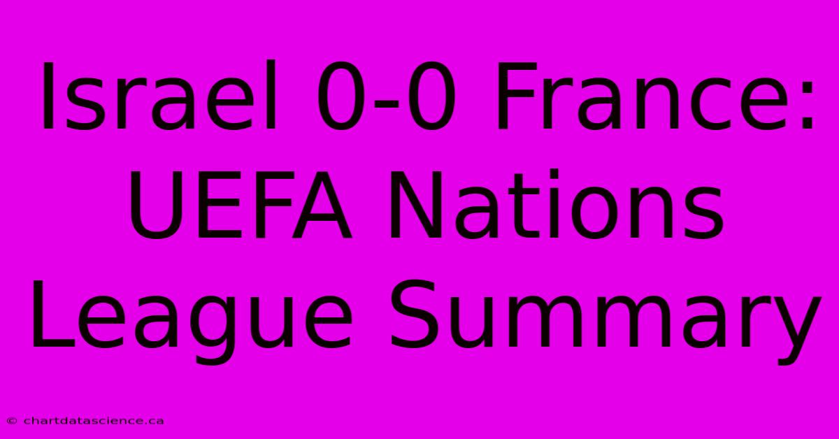 Israel 0-0 France: UEFA Nations League Summary