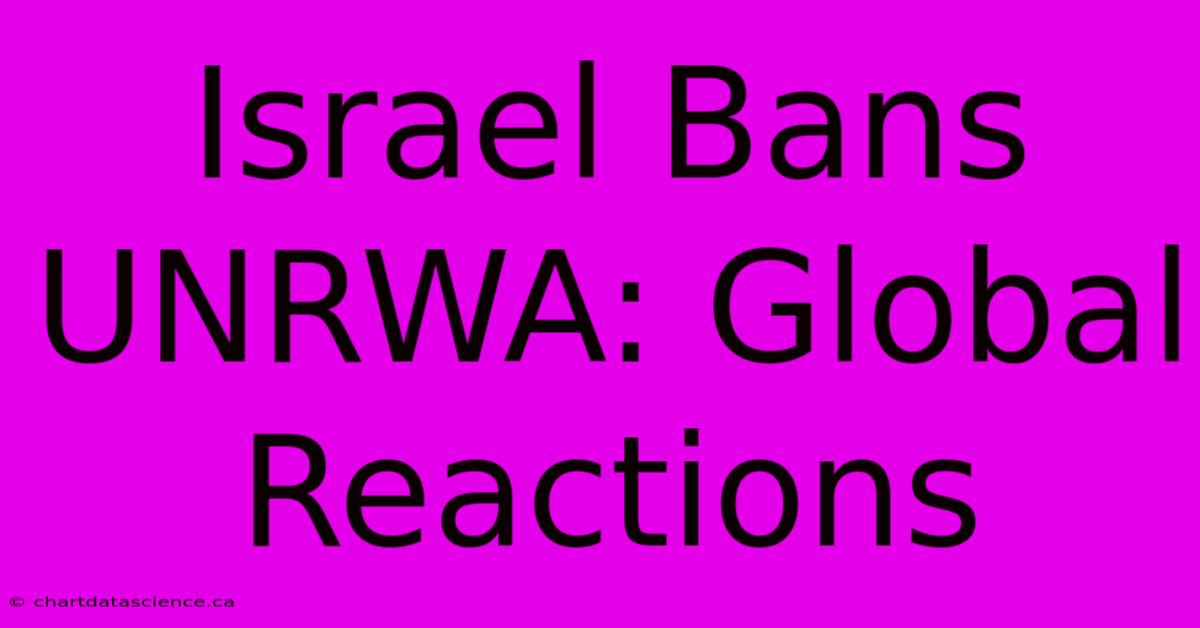 Israel Bans UNRWA: Global Reactions