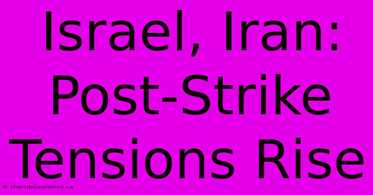 Israel, Iran: Post-Strike Tensions Rise 