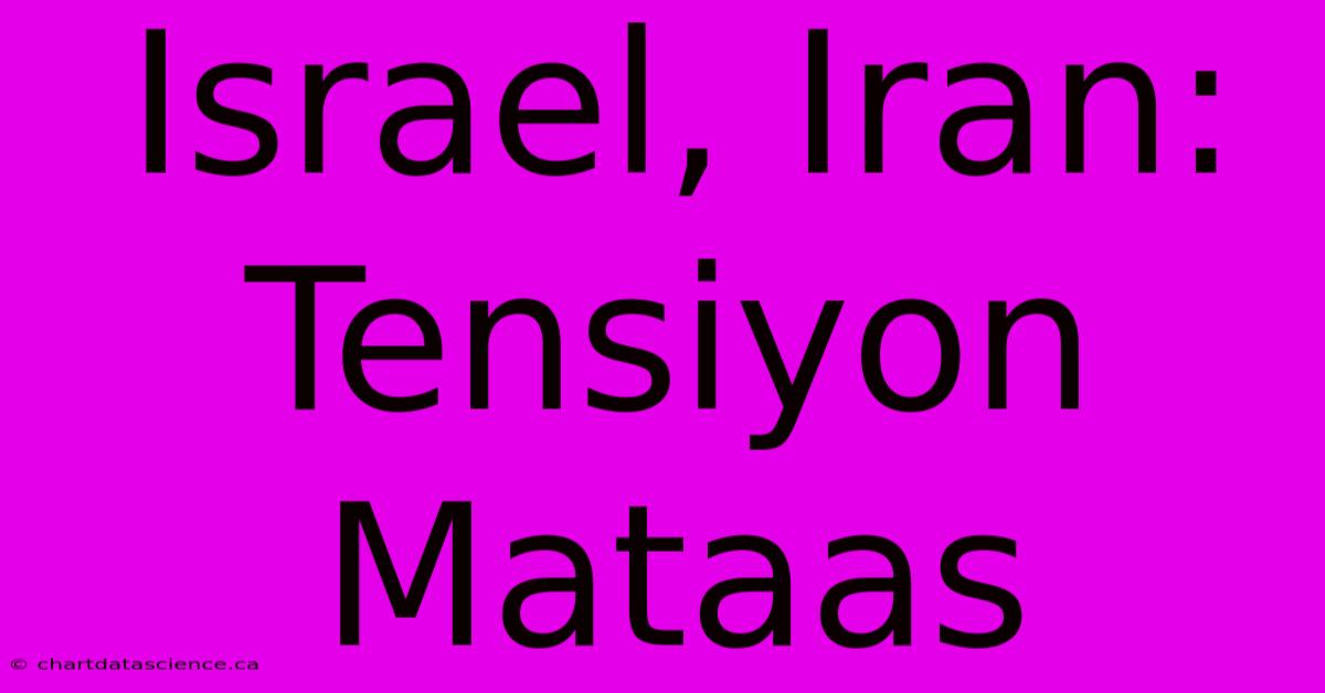 Israel, Iran: Tensiyon Mataas