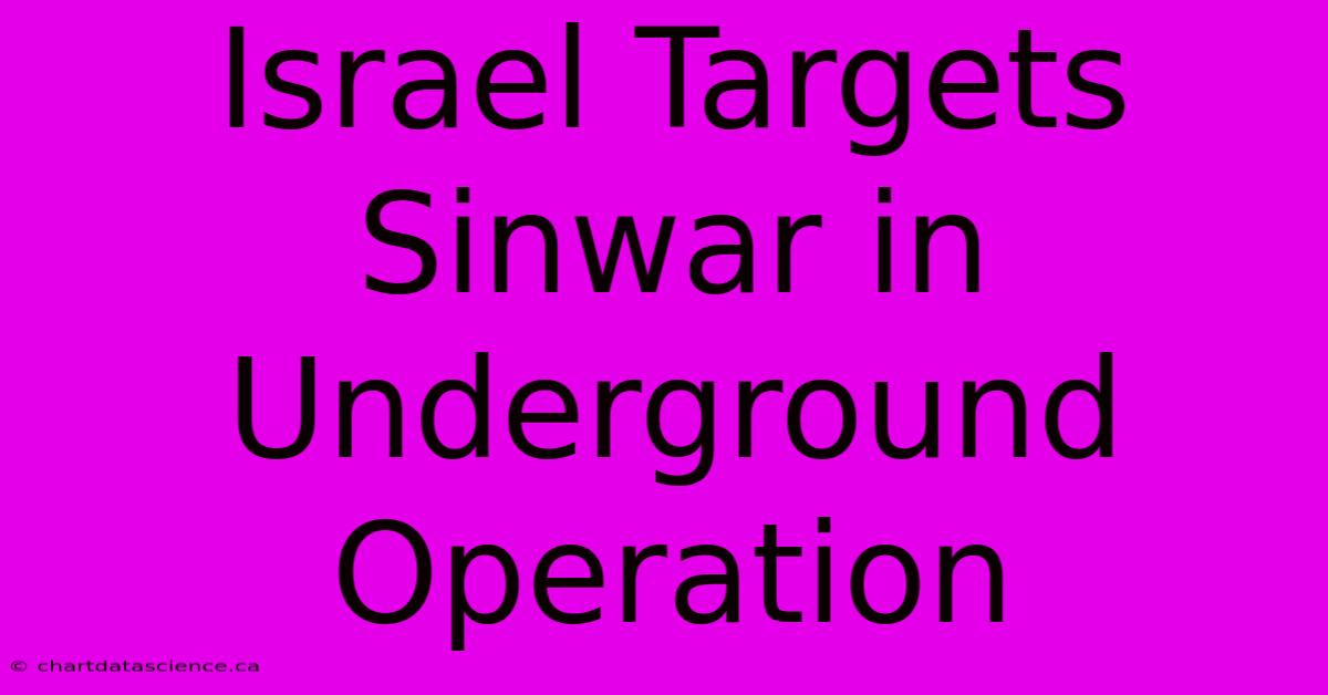 Israel Targets Sinwar In Underground Operation 