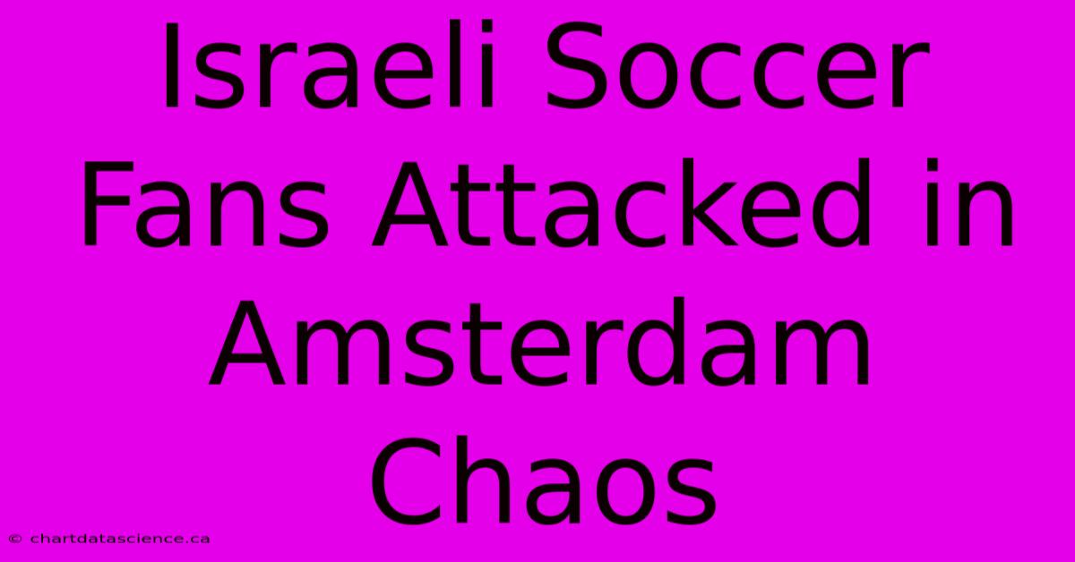 Israeli Soccer Fans Attacked In Amsterdam Chaos 