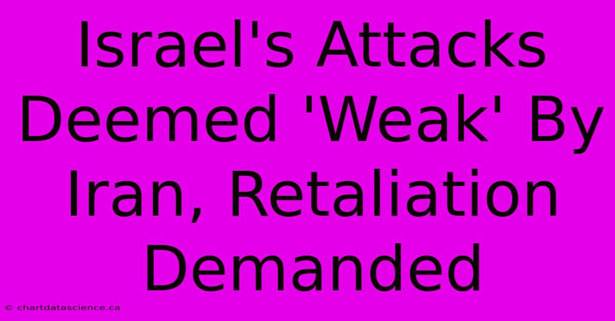 Israel's Attacks Deemed 'Weak' By Iran, Retaliation Demanded 