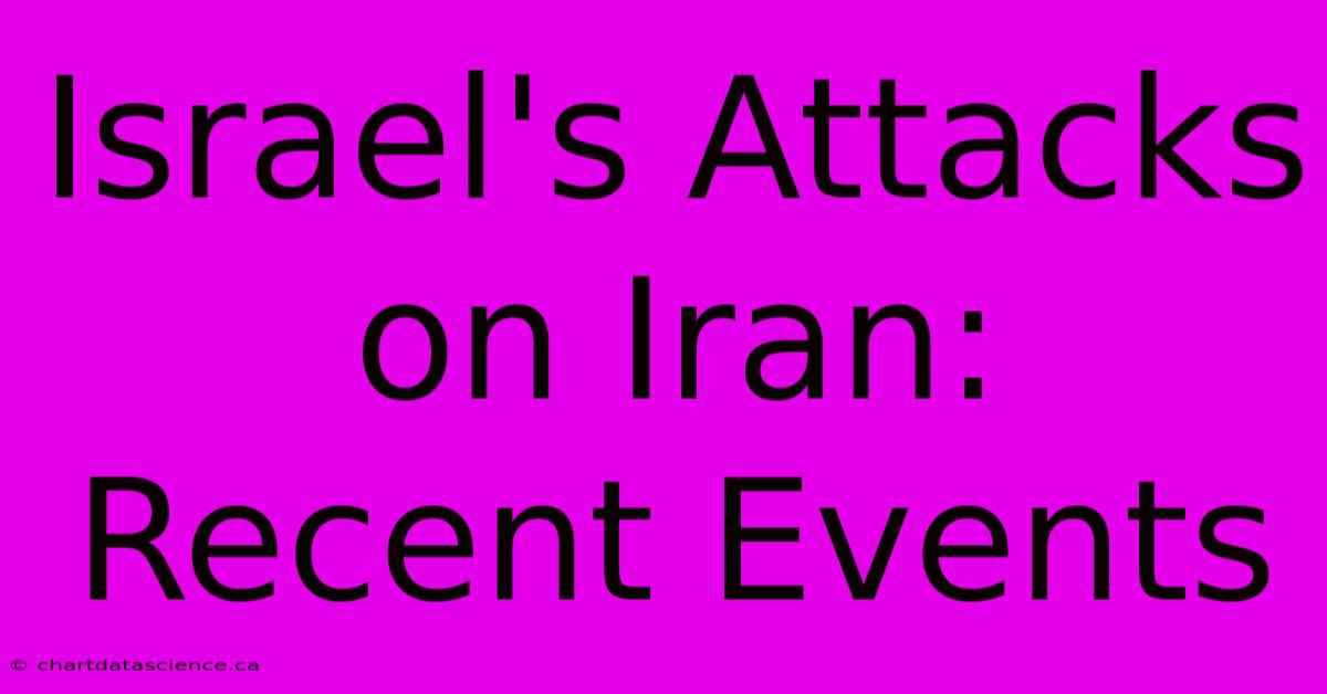 Israel's Attacks On Iran: Recent Events