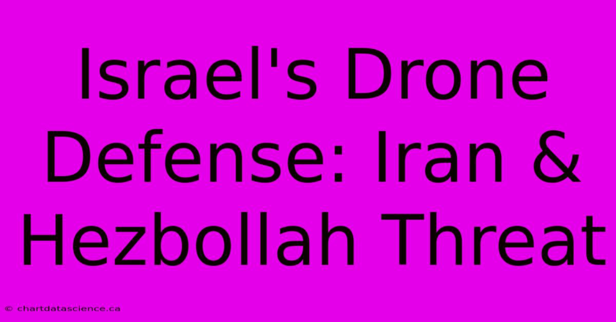 Israel's Drone Defense: Iran & Hezbollah Threat