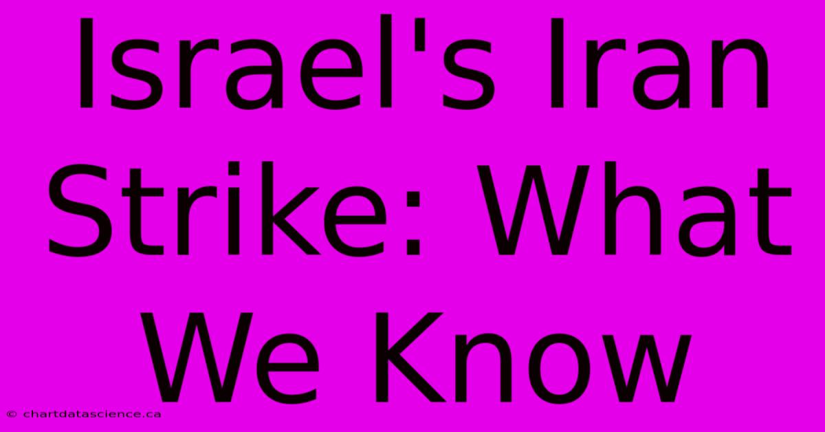 Israel's Iran Strike: What We Know