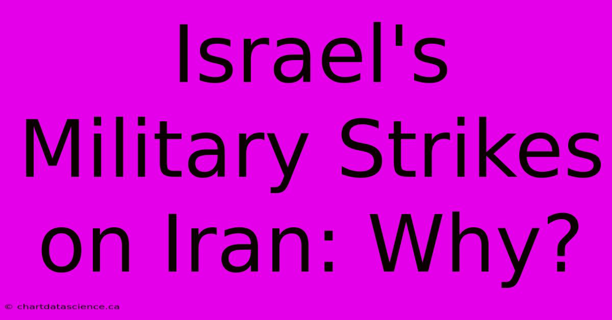 Israel's Military Strikes On Iran: Why?