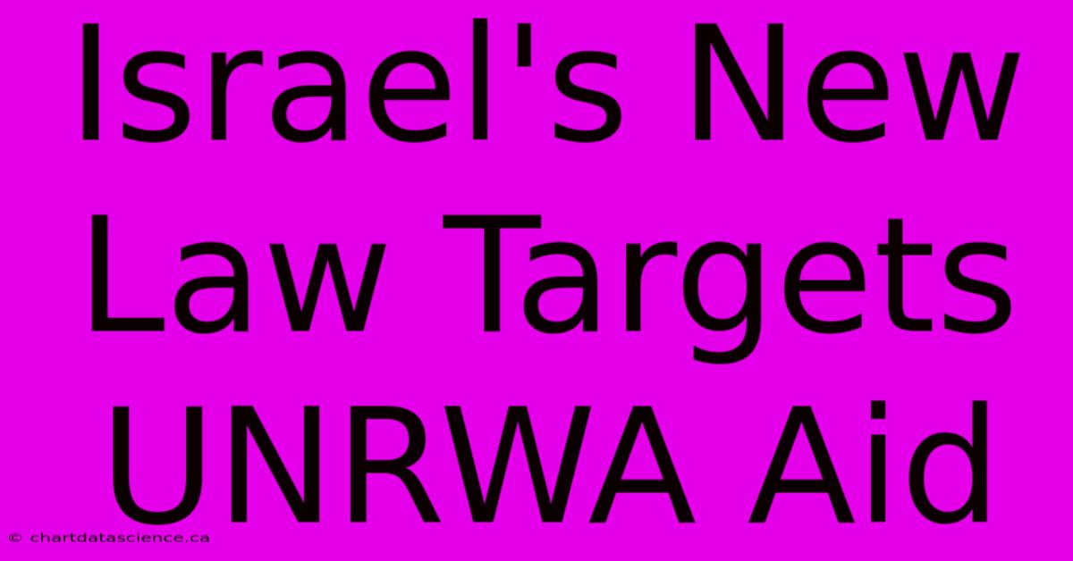 Israel's New Law Targets UNRWA Aid