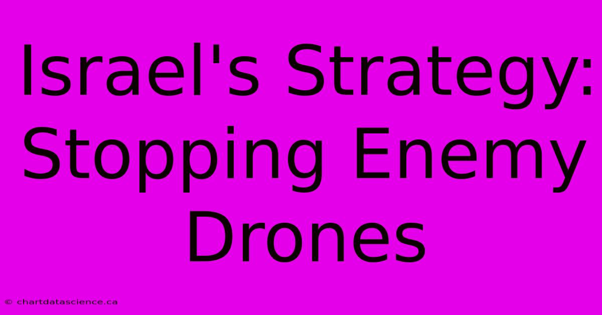 Israel's Strategy: Stopping Enemy Drones 