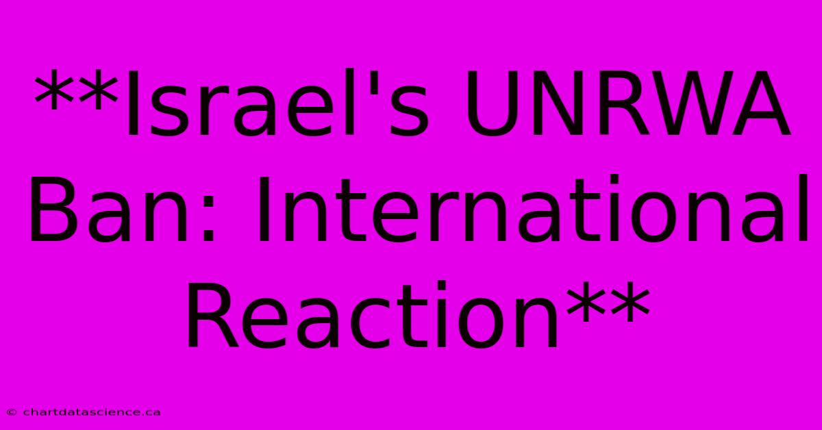 **Israel's UNRWA Ban: International Reaction**