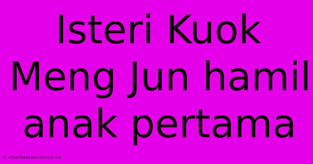 Isteri Kuok Meng Jun Hamil Anak Pertama