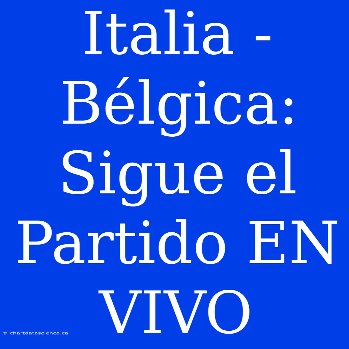 Italia - Bélgica: Sigue El Partido EN VIVO