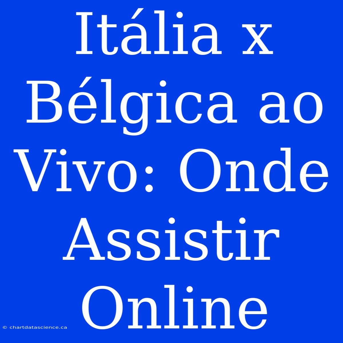 Itália X Bélgica Ao Vivo: Onde Assistir Online