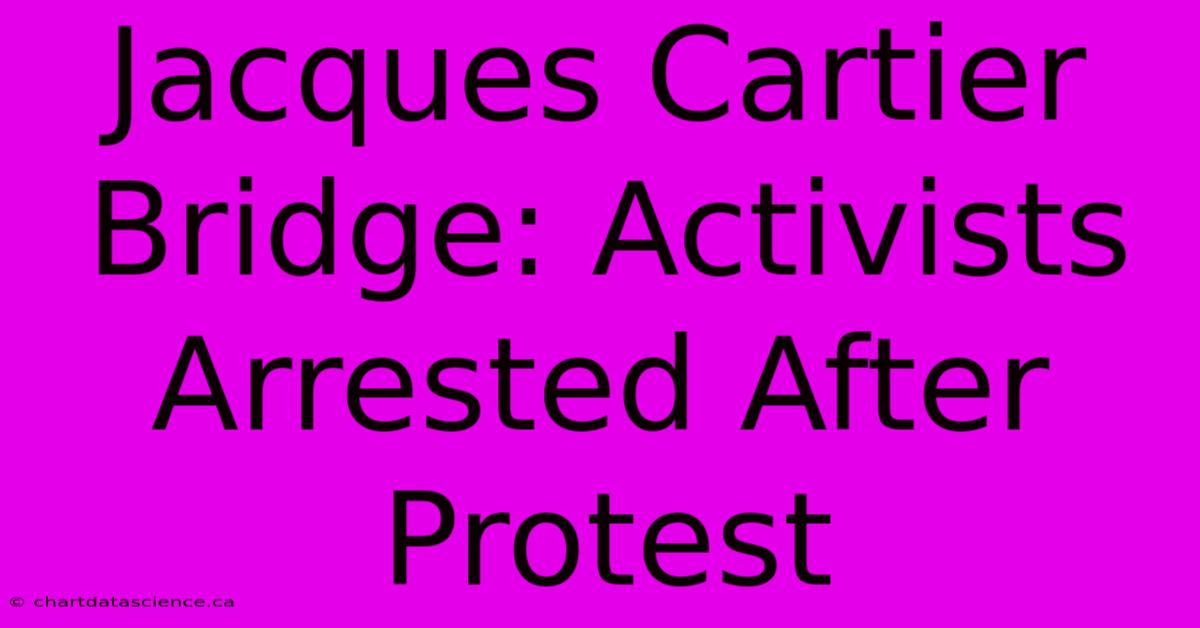 Jacques Cartier Bridge: Activists Arrested After Protest