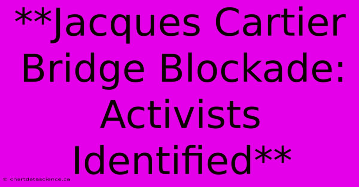 **Jacques Cartier Bridge Blockade: Activists Identified**