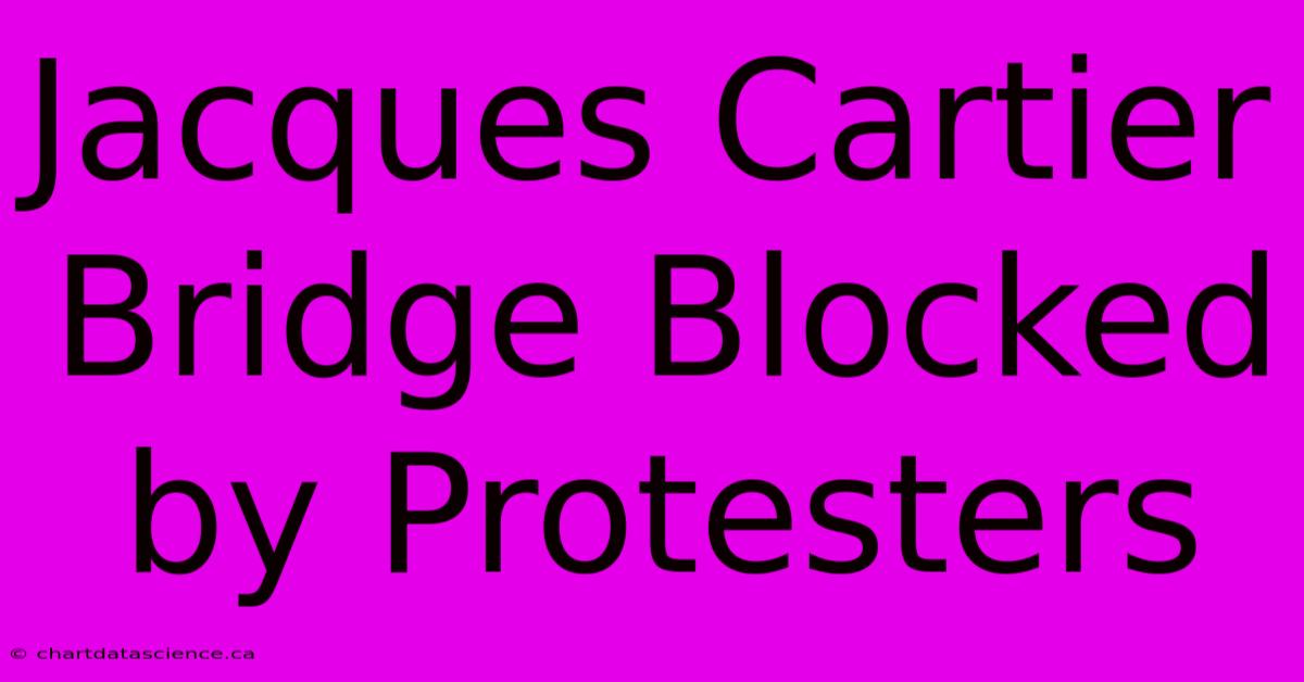 Jacques Cartier Bridge Blocked By Protesters