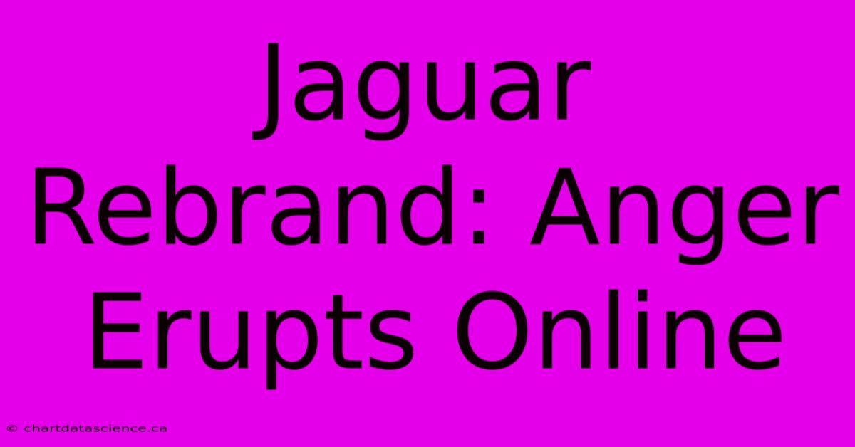 Jaguar Rebrand: Anger Erupts Online