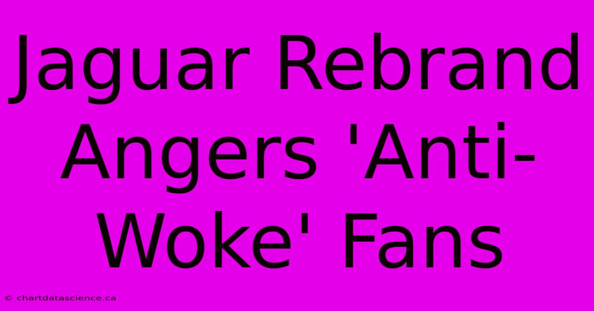 Jaguar Rebrand Angers 'Anti-Woke' Fans