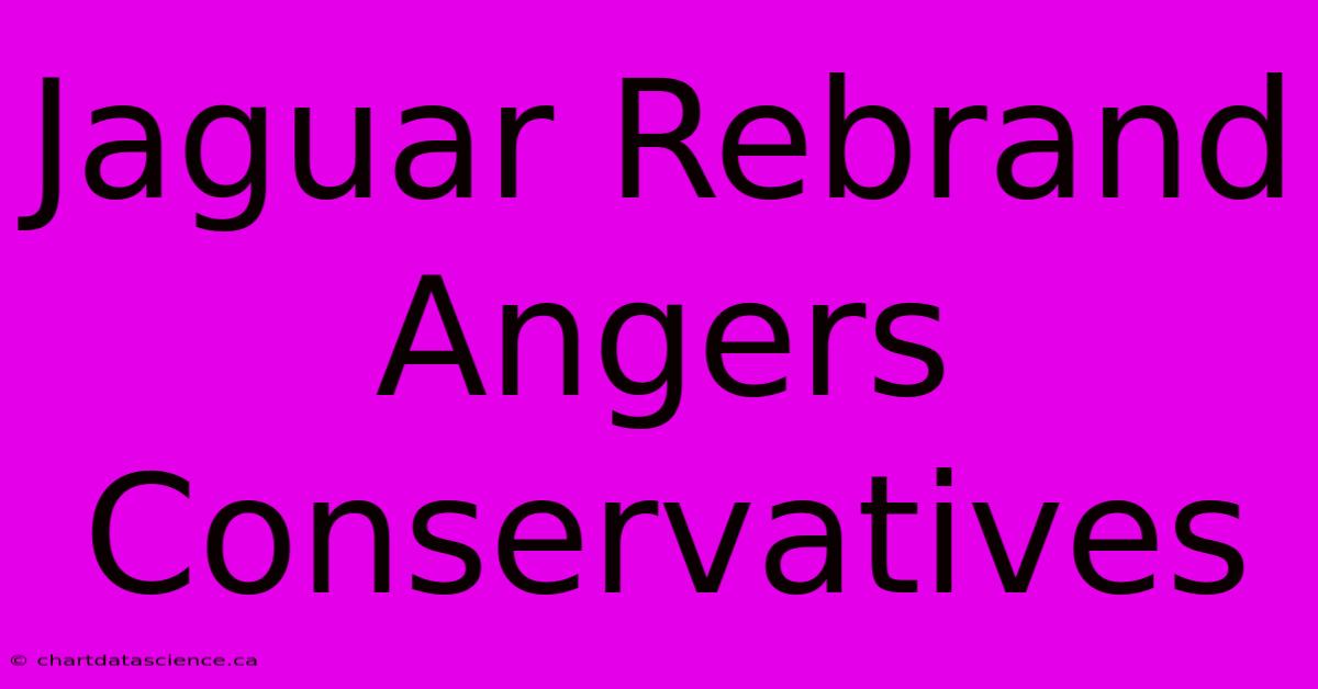 Jaguar Rebrand Angers Conservatives