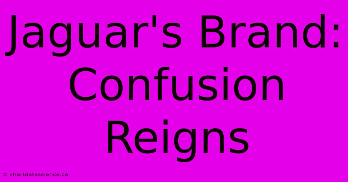 Jaguar's Brand:  Confusion Reigns