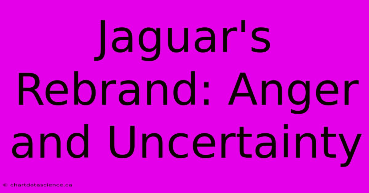 Jaguar's Rebrand: Anger And Uncertainty