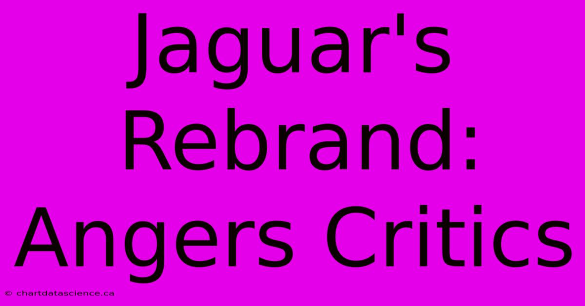 Jaguar's Rebrand: Angers Critics