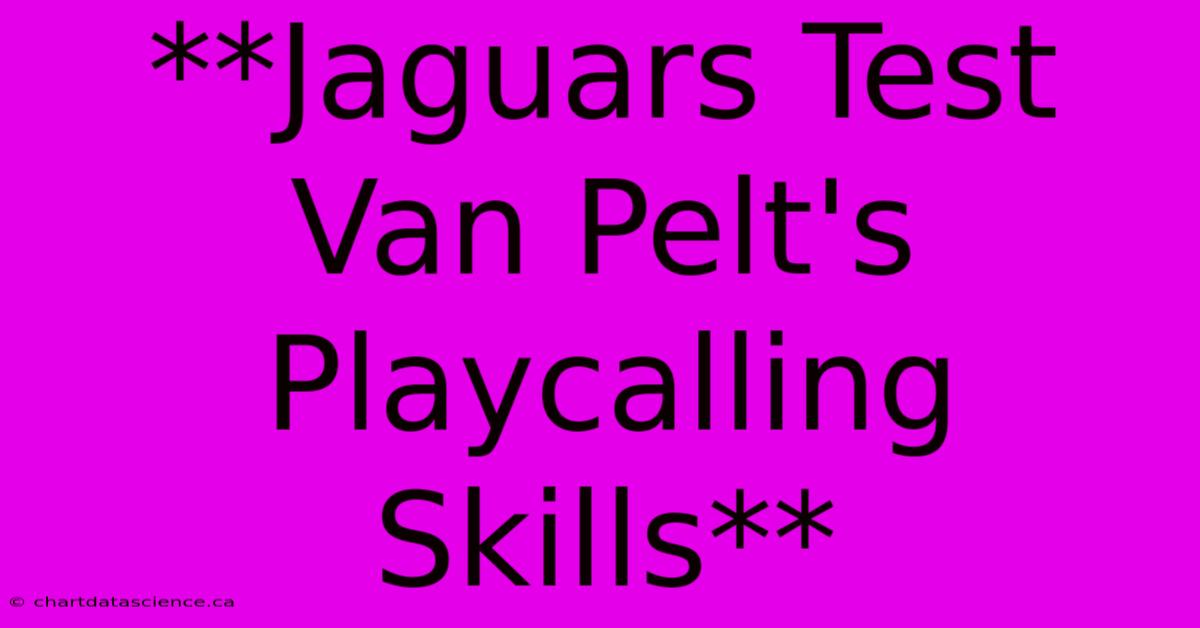 **Jaguars Test Van Pelt's Playcalling Skills**