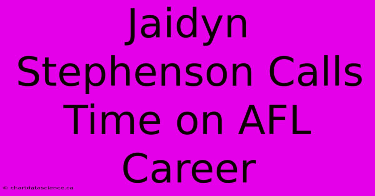 Jaidyn Stephenson Calls Time On AFL Career 